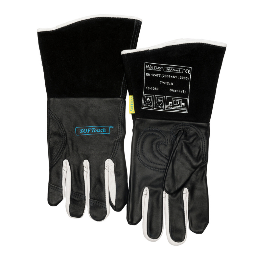 Weldas Softouch TIG-Schweißerhandschuhe – Sehr Weich, Aus Ziegenleder, Größe 9 (L), 35 Cm Lang