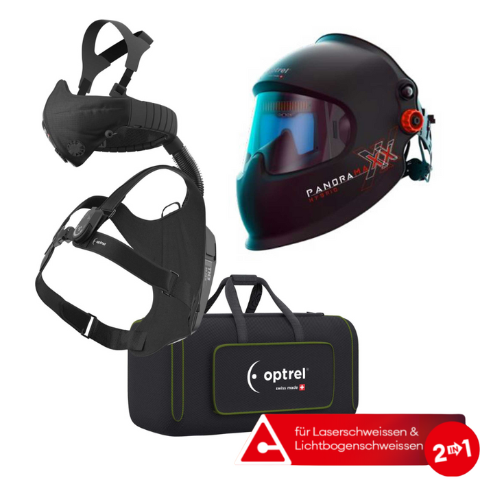 Optrel Panoramaxx Hybrid CLT Laser-Schweisshelm ready to weld mit Swiss Air - PrimeWelding