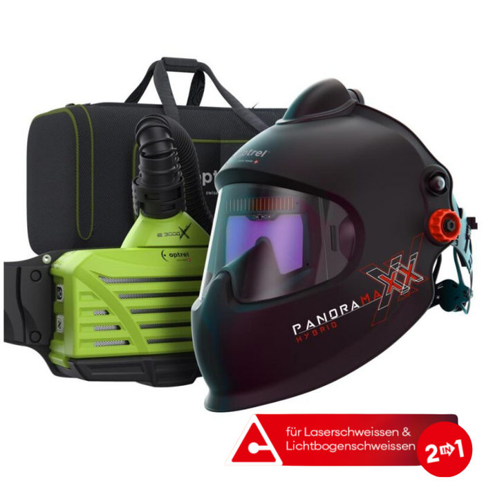 Optrel Panoramaxx Hybrid Laser-Schweisshelm ready to weld mit e3000X Frischluftsystem - PrimeWelding