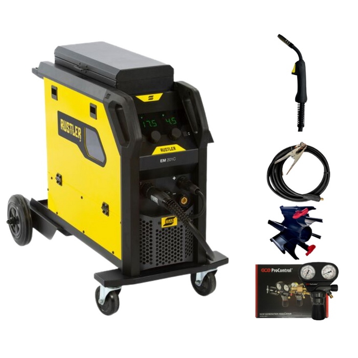 ESAB Rustler MIG Kompakt EM 201C mit Brenner und Zubehör - PrimeWelding