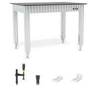 Siegmund Werkbank höhenverstellbar mit Stahlplatte 1200x800 inkl. Zubehör System 16 - PrimeWelding