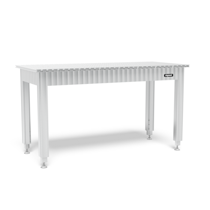 Siegmund Werkbank höhenverstellbar mit Alu Tischprofilen 1600x700 System 16 - PrimeWelding