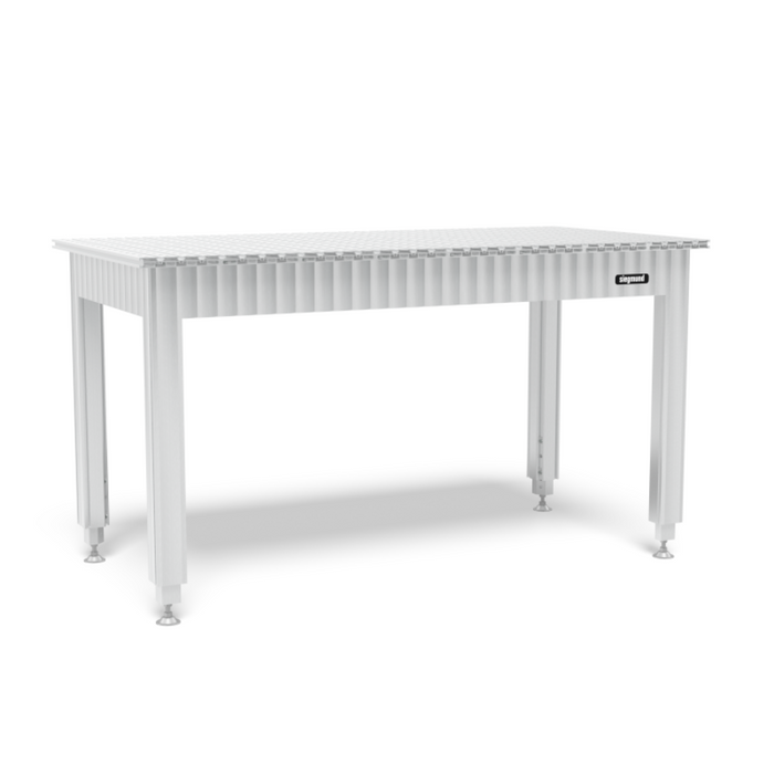 Siegmund Werkbank höhenverstellbar mit Alu Tischprofilen 1600x800 System 16 - PrimeWelding