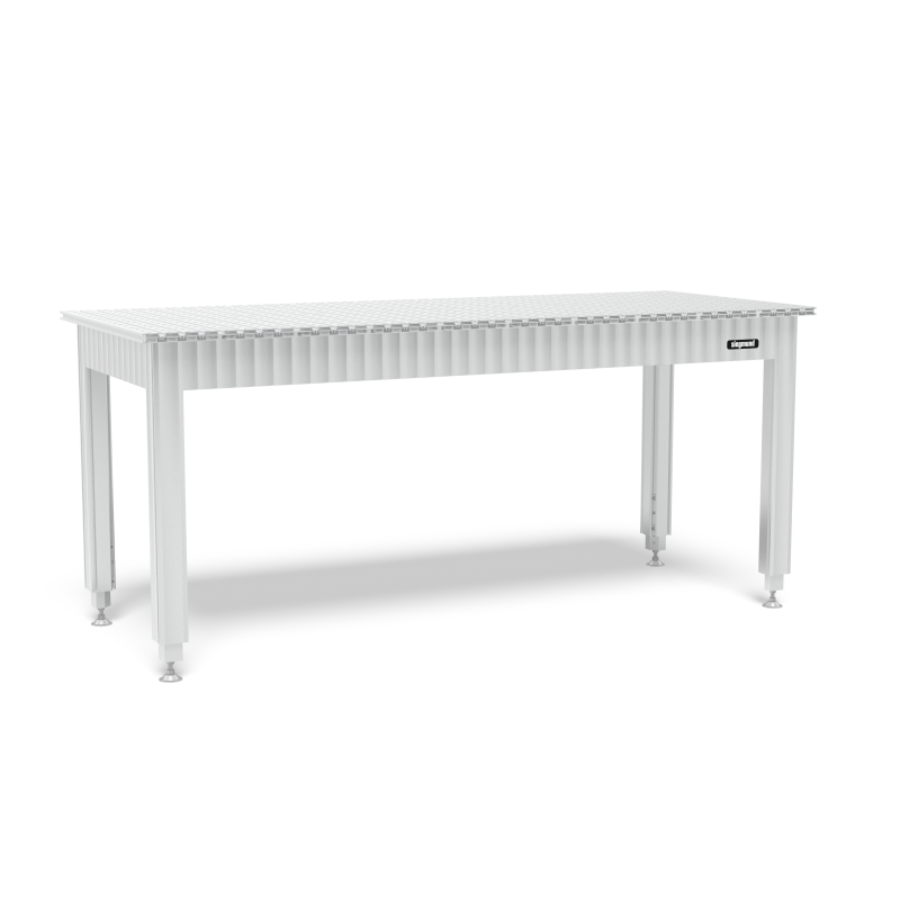 Siegmund Werkbank höhenverstellbar mit Alu Tischprofilen 2000x800 System 16 - PrimeWelding