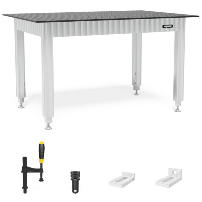 Siegmund Werkbank höhenverstellbar mit Stahlplatte1500x1000 inkl. Zubehör System 16 - PrimeWelding